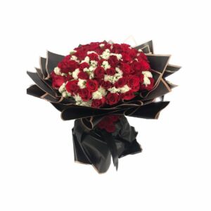 40 Pcs of red roses with statis