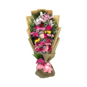 Mix flowers with pink star gazer