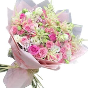 Mix of pink and white flowers