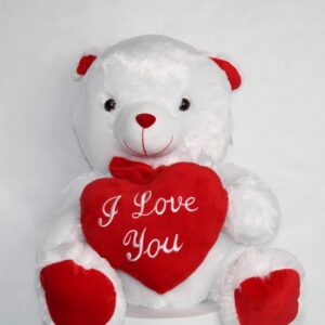 Teddy Bear White and Red Color